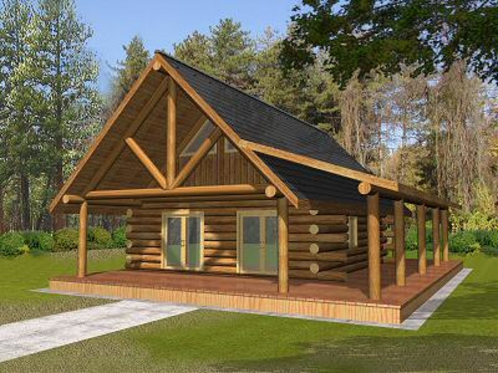 Wood House With Roof