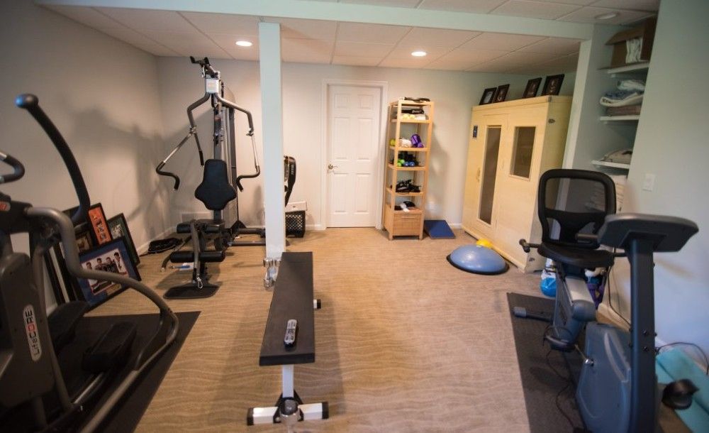 Fitness room in the basement