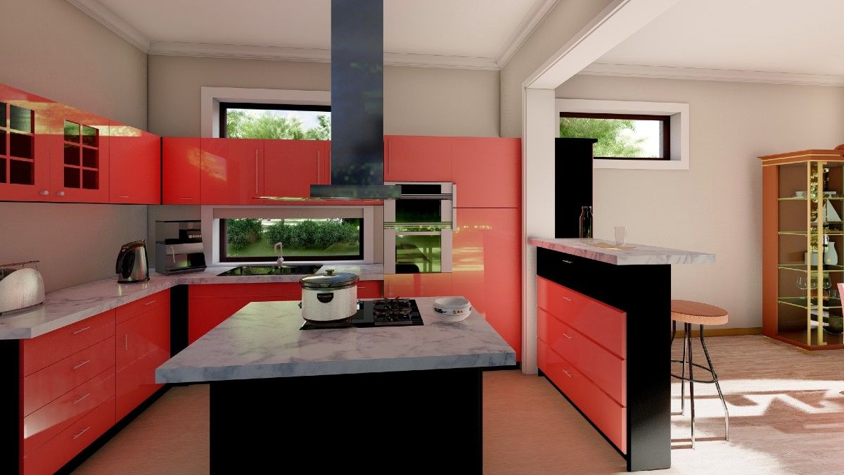 Kitchen with island