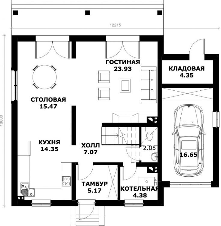 План дома 10 на 10 одноэтажный чертеж (79 фото)