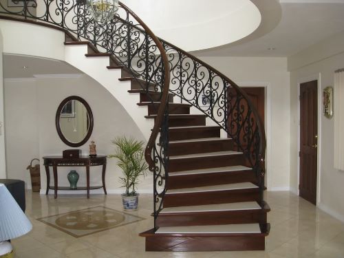 beautiful circular wooden staircase