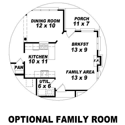 Вариант планировки с семейной гостиной