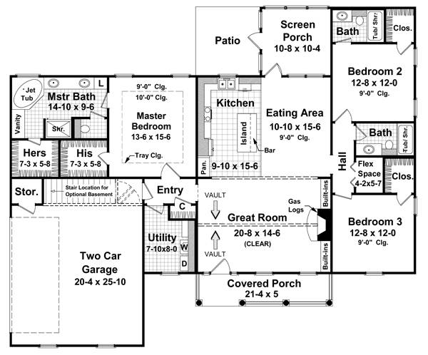 Square Foot Traditional House Plan
