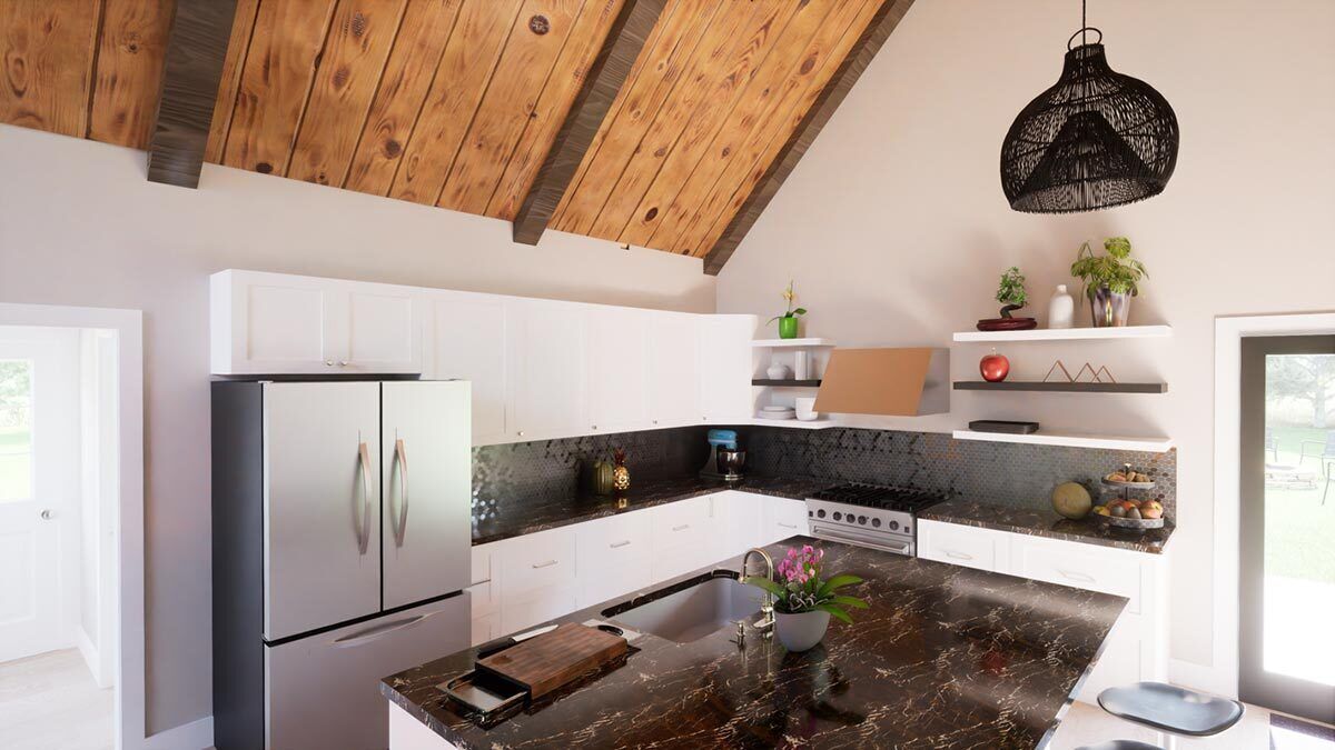Кухня со сводчатым потолком