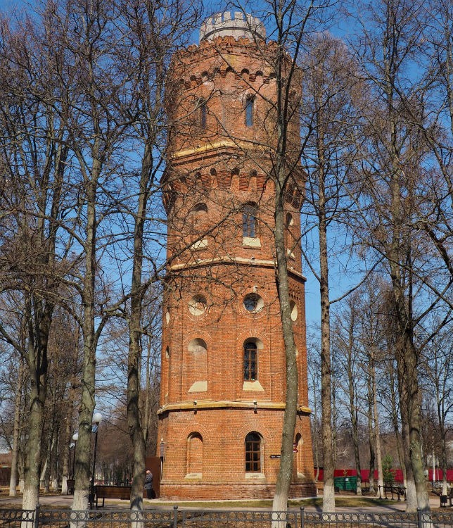 Brick water tower in the city of Zaraysk, Russia