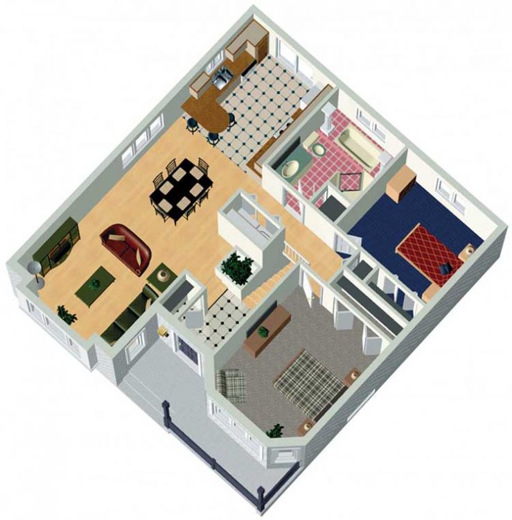 3D top view