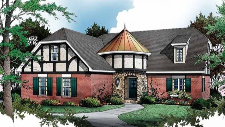 Front View. House Plan LK-5472-1,5-2