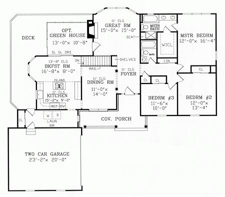 Plan KD-3808-1-3: One-story 3 Bed House Plan