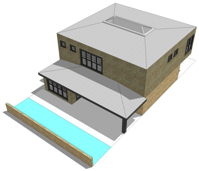 Визуализация современного дома с бассейном. Проект TD-44093