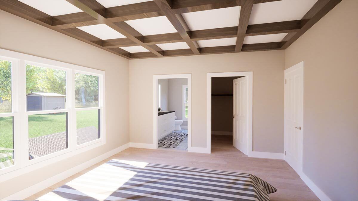 Master Bedroom with ceiling beams