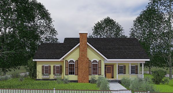 Plan KD-3625-1-3: One-story 3 Bed Farm House Plan 