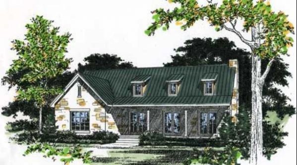 Plan KD-5384-1-2: One-story 2 Bedroom Scandinavian House Plan 