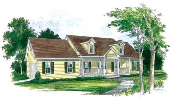 Plan KD-1526-1-3: One-story 3 Bed Scandinavian House Plan 