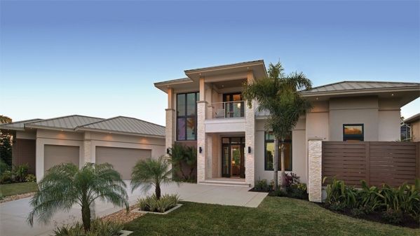 This two-story plan contemporary 3-bedroom home with a 3-car garage offers spacious terraces on the first and second floors for outdoor living. The first-floor terrace features a summer kitchen and a…