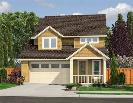  This house is perfect for narrow lot.  House facade has . 
          House…