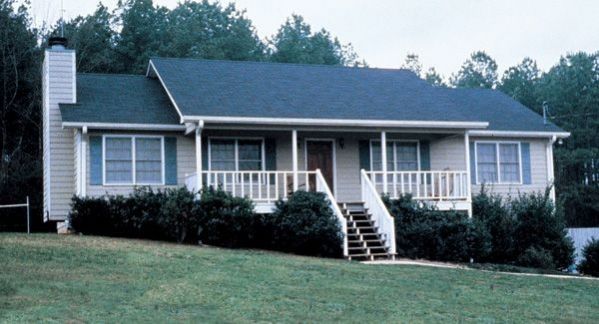 Plan KD-5846-1-3: One-story 3 Bed Scandinavian House Plan For Slopping Lot 