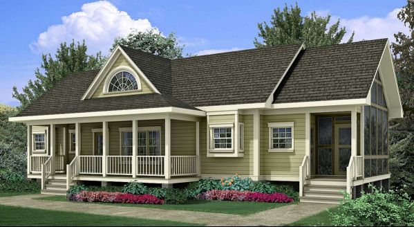 Plan VS-6352-2-3: One-story 3 Bed Scandinavian House Plan For Slopping Lot 