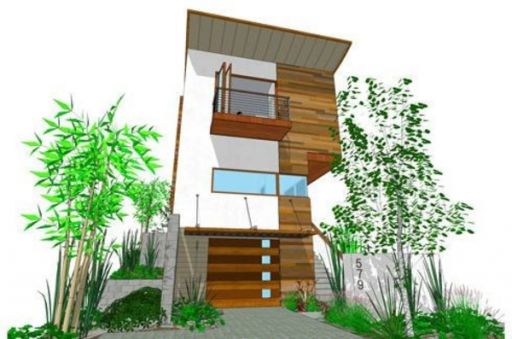 Plan KD-9445-3-3: Three-story 3 Bed Modern House Plan For Narrow Lot