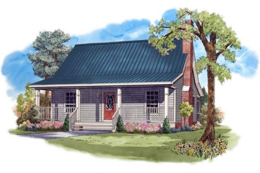 Plan GA-46701: One-story 2 Bedroom Scandinavian House Plan With Home Office 