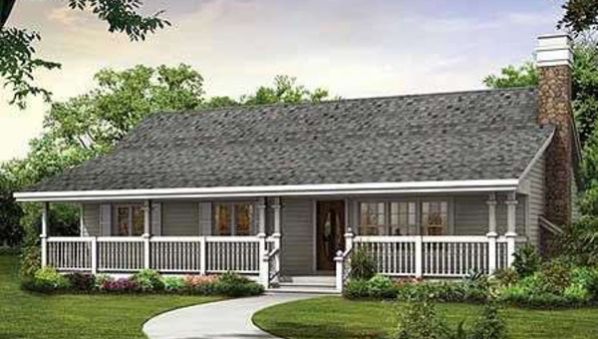 Plan SH-88442-1-3: One-story 3 Bed Scandinavian House Plan For Narrow Lot 