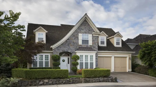 The two-story Tudor house plan with an asymmetrical roof over the central entrance. Immediately at the entrance is a room that can become an office or a guest bedroom. To the right of the spacious…