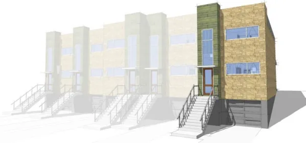 Plan TD-44089-2-2: Two-story 2 Bedroom Modern House Plan With Split Bedrooms For Narrow Lot 