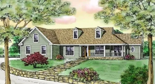 This house plan is suitable for a vacation retreat.   House facade has . 
          House plan is 79 feet wide by 59 feet deep and provides 2327 square feet of living space. The 2327 square feet…