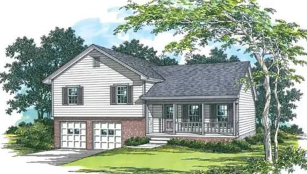 Этот прекрасный проект двухэтажного каркасного дома  площадью  до 150 кв.м с гаражом на 2 машины и с 3 спальнями подходит для постоянного проживания. Также перед домом есть веранда..