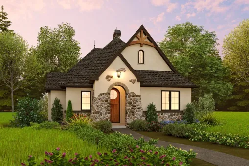 Thanks to its stone features, arched entryways, and shake shingle roof, this two-bedroom Fairytale Cottage successfully preserves and repackages old-world charm. Discover a quiet study with a built-in…