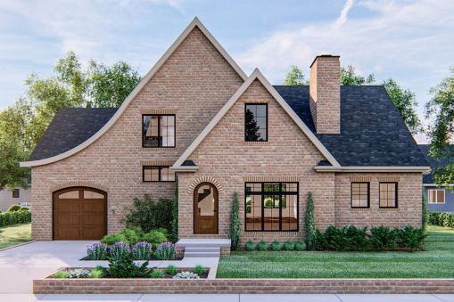 Scandinavian-style 3-bedroom house plan with garage