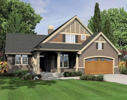 Этот симпатичный проект одноэтажного дома с мансардой в американском стиле…