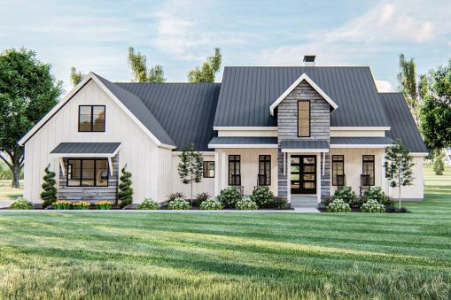 The sport court option in this contemporary farmhouse layout is the first…