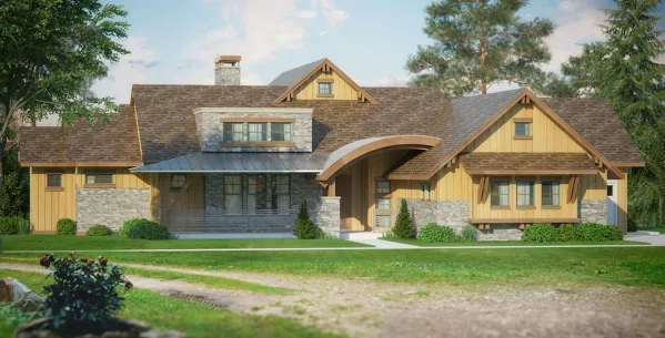 Отличный проект одноэтажного дома в стиле шале площадью  до 200 кв.м с большим гаражом и с 4 спальнями подходит для постоянного проживания. В большой спальне есть ванная и гардеробная комната. Также…