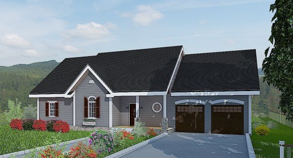One-story 3 Bed Scandinavian House Plan Economical to Build