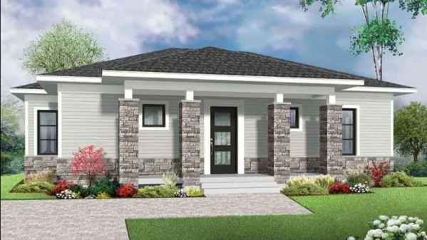 Этот красивый проект одноэтажного дома в современном стиле 12 на 7 метров…