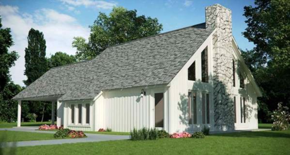 Plan BR-2366-1-2: One-story 2 Bedroom Barn House Plan 