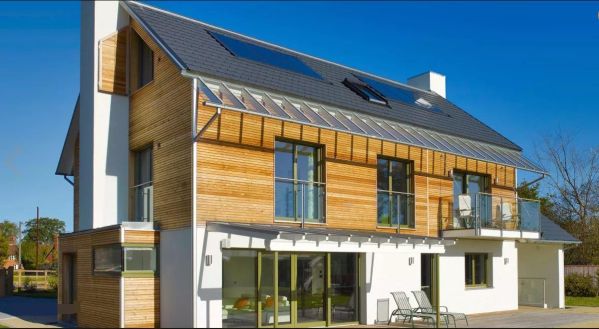 Two-story monolithic house with a permanent formwork (ICF) and a floor on the roof