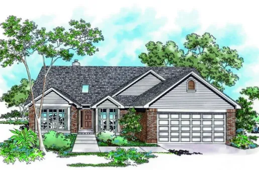 Plan KD-2410-1-3: One-story 3 Bed House Plan 