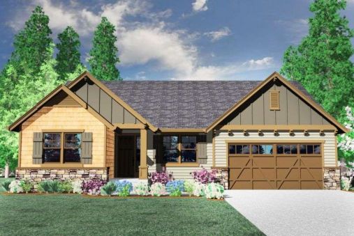 Plan MS-85065-1-3: One-story 3 Bed Scandinavian House Plan For Narrow Lot 