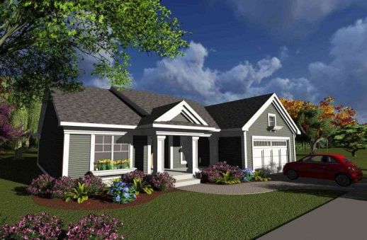 Plan AH-89981-1-2: One-story 2 Bedroom Scandinavian House Plan With Split Bedrooms 