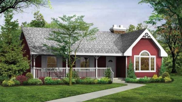 Plan SH-8850-1-3: One-story 3 Bed Scandinavian House Plan For Narrow Lot 