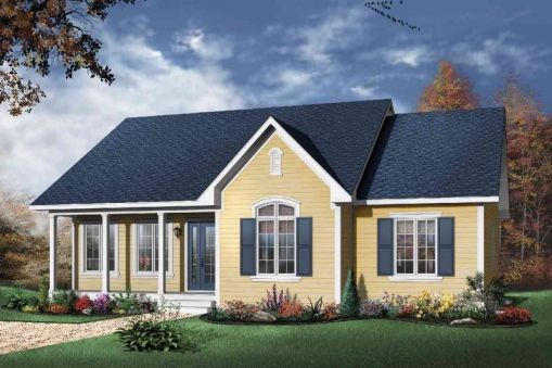 Plan DR-21155-2-3: One-story 3 Bed Scandinavian House Plan with a Basement