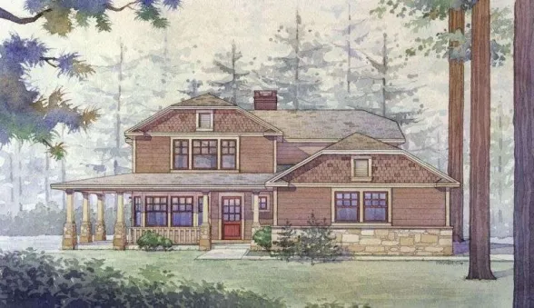 План дома с большой верандой AR-16507-2-3 