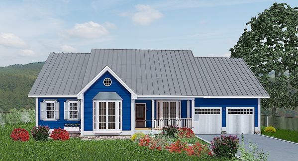 Plan V-3541-1-4: One-story 4 Bed Scandinavian House Plan 