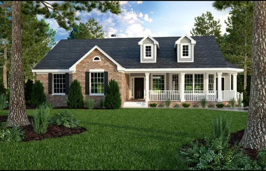  This house facade has and faced with . completes the look of this house. House plan is 57 feet wide by 51 feet deep and provides 1984 square feet of living space in addition to a two-car garage Space…