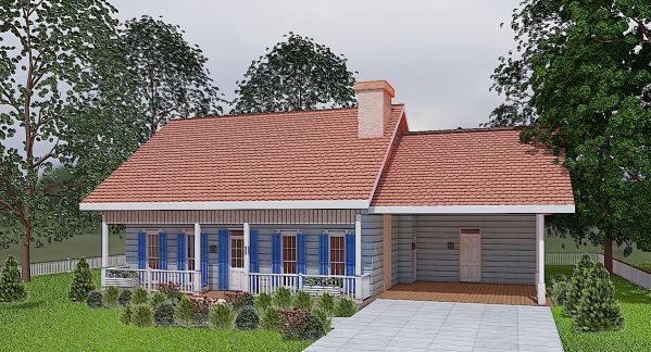 Plan V-5262-1-3: One-story 3 Bed Scandinavian House Plan 