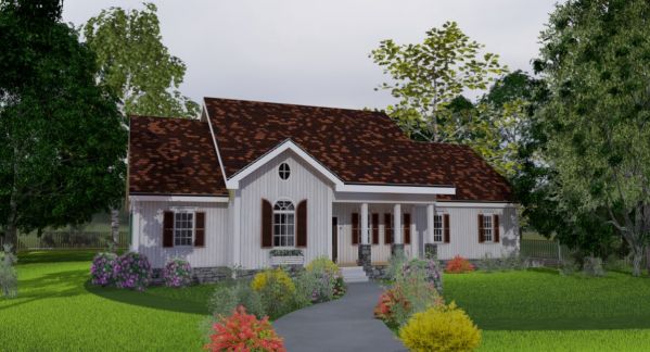 Plan V-5139-1-3: One-story 3 Bed Scandinavian House Plan With 2 Car Garage