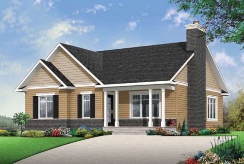 Plan DR-22417-1-2: One-story 2 Bedroom Scandinavian House Plan 