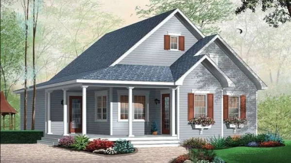  This home perfectly suited for a narrow lot. This traditional house has a front porch, windows with nice shatters and faced with horizontal siding. A multi gable roof completes the look of this…